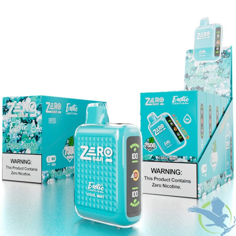 Cool Mint Zero Bar Exotic Edition 7500 Puff Zero Nicotine Disposable