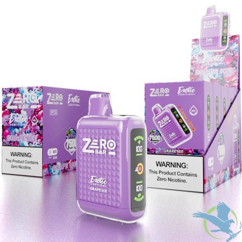 Grape Ice Zero Bar Exotic Edition 7500 Puff Zero Nicotine Disposable