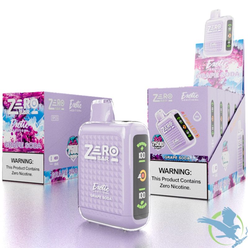 Grape Soda Zero Bar Exotic Edition 7500 Puff Zero Nicotine Disposable