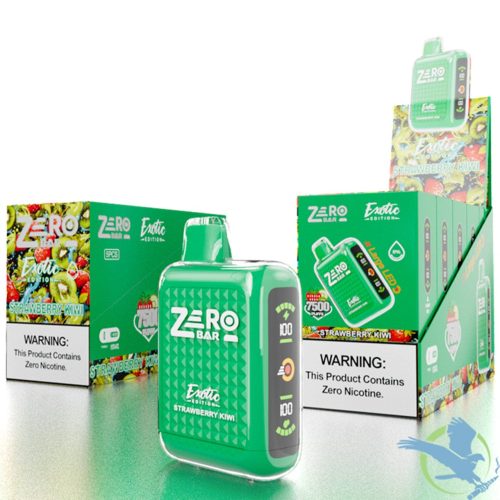 Strawberry Kiwi Zero Bar Exotic Edition 7500 Puff Zero Nicotine Disposable