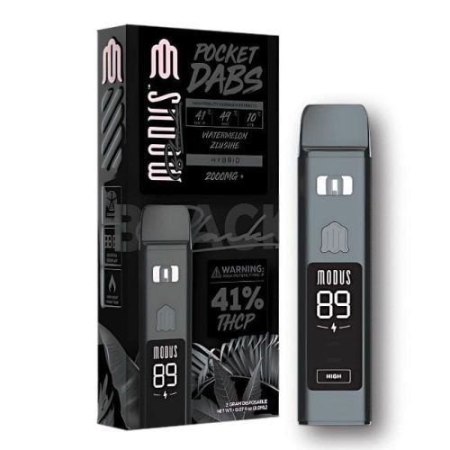 Watermelon Zlushie Hybrid Modus Black Pocket Dabs Disposable 41 THCP