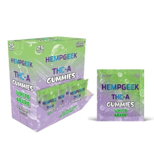 White Grape HempGeek THCA Gummies 500MG 2PK